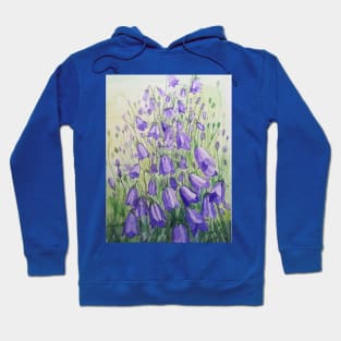 Purple harebells watercolour painting Hoodie